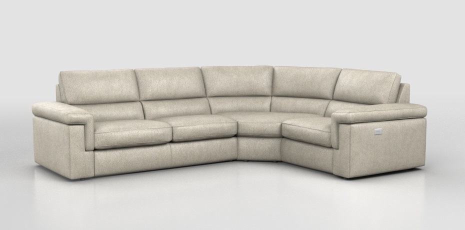 Crociale - corner sofa with 1 electric recliner - right peninsula